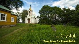  Presentation with orthodox - Audience pleasing presentation theme consisting of orthodox-temple-of-the-holy backdrop and a tawny brown colored foreground