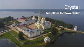  Presentation with orthodox - Slide set with orthodoxy - aerial view on nilo-stolobensky nil background and a seafoam green colored foreground