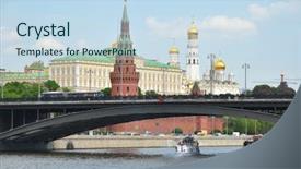  Presentation with architectural acoustics - Cool new presentation theme with orthodoxy - architectural ensemble of the moscow backdrop and a sky blue colored foreground