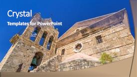  Presentation with zakynthos - Cool new PPT theme with orthodoxy - church of saint nicholas backdrop and a  colored foreground