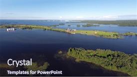  Presentation with landscape maintenance vehicle - Presentation design featuring orthodoxy - landscape with onega lake background and a wine colored foreground