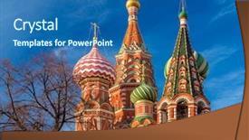  Presentation with saint - Amazing slide set having orthodoxy - saint basil's cathedral in moscow backdrop and a ocean colored foreground