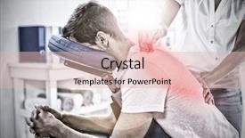  Presentation with back pain - Colorful slides enhanced with orthopedic clinic - highlighted pain against physiotherapist giving backdrop and a lemonade colored foreground