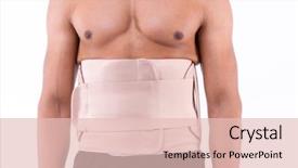  Presentation with orthopedic - Slide deck featuring orthoses - orthopedic corset on the human background and a lemonade colored foreground