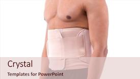  Presentation with orthopedic - PPT theme consisting of orthoses - orthopedic corset on the human background and a lemonade colored foreground