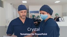  Presentation with team working together - Slide set having orthopedic-doctor-working-together background and a navy blue colored foreground