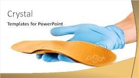  Presentation with orthopedic - PPT theme with orthopedic-insole-in-the-doctor background and a white colored foreground