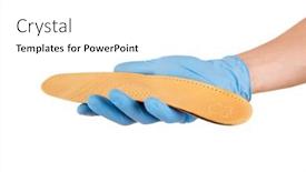  Presentation with orthopedic - PPT theme featuring orthopedic-insole-on-a-white background and a white colored foreground