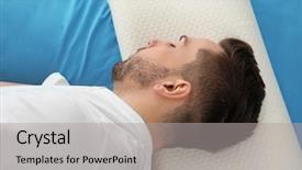  Presentation with orthopedic - Slide set enhanced with orthopedic pillow healthy posture concept background and a light gray colored foreground