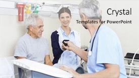  Presentation with orthopedic - Slide set having orthopedic rehab center - physiotherapist giving belt to colleague background and a white colored foreground