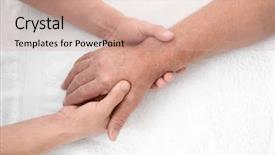  Presentation with physiotherapist - Cool new theme with orthopedic rehab center - physiotherapist giving hand massage backdrop and a  colored foreground