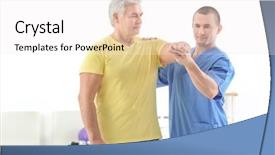  Presentation with orthopedic - Cool new presentation with orthopedic rehab center - physiotherapist working with patient backdrop and a  colored foreground