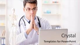  Presentation with human body - Cool new presentation design with orthopedic surgeon - doctor explaining human body backdrop and a soft green colored foreground