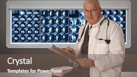  Presentation with mri - Presentation theme having orthopedic surgeon - mature doctor sitting background and a gray colored foreground