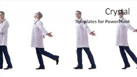 Presentation with physician - Slides consisting of orthopedic surgeon - young doctor physician standing walking background and a white colored foreground