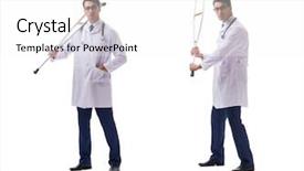  Presentation with physician - Audience pleasing slide deck consisting of orthopedic surgeon - young doctor physician standing walking backdrop and a white colored foreground