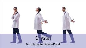  Presentation with physician - Slides enhanced with orthopedic surgeon - young doctor physician standing walking background and a light blue colored foreground