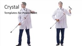  Presentation with orthopedic - Audience pleasing presentation theme consisting of orthopedic surgeon - young doctor physician standing walking backdrop and a  colored foreground