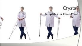  Presentation with physician - Beautiful PPT layouts featuring orthopedic surgeon - young doctor physician standing walking backdrop and a cream colored foreground