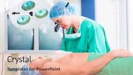  Presentation with orthopedic surgery - Slides featuring orthopedic surgeon doctor operating patient background and a  colored foreground