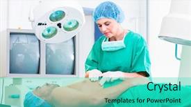  Presentation with orthopedic surgery - Colorful theme enhanced with orthopedic surgeon doctor operating patient backdrop and a cyan colored foreground