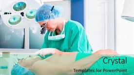  Presentation with orthopedic surgery - Theme featuring orthopedic surgeon doctor operating patient background and a teal colored foreground