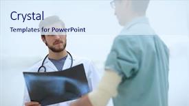  Presentation with orthopedic - Slide set featuring orthopedic surgeon examining an x background and a sky blue colored foreground