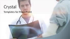  Presentation with orthopedic - Beautiful PPT theme featuring orthopedic surgeon examining an x backdrop and a  colored foreground