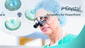  Presentation with operating room - Slides with orthopedic surgeon with special glasses background and a  colored foreground