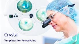  Presentation with orthopedic - Beautiful slides featuring orthopedic surgeon with special glasses backdrop and a sky blue colored foreground