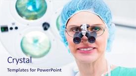  Presentation with operating room - Cool new presentation theme with orthopedic surgeon with special glasses backdrop and a  colored foreground