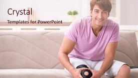  Presentation with sports injury - Cool new PPT theme with wound injuries - injured man recovering at home backdrop and a lemonade colored foreground