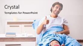  Presentation with waiting - Audience pleasing presentation theme consisting of injured man waiting treatment backdrop and a white colored foreground