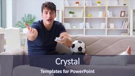  Presentation with broken home - Audience pleasing slides consisting of football injury - man with broken leg recovering backdrop and a wine colored foreground