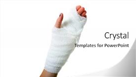  Presentation with cheap - Slide set consisting of ortopedic surgery - persons hand wrapped background and a white colored foreground