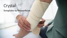  Presentation with orthopedic - Beautiful presentation design featuring patient's hand in clinic backdrop and a sky blue colored foreground