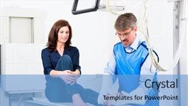  Presentation with orthopedic surgery sports - Presentation having orthopedist doctor making x-ray background and a teal colored foreground