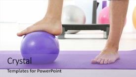  Presentation with exercises - Presentation design featuring orthoptics - feet of man doing exercises background and a light blue colored foreground