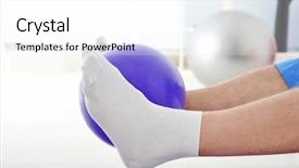  Presentation with exercises - Audience pleasing presentation design consisting of orthoptics - feet of man doing exercises backdrop and a white colored foreground