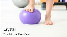  Presentation with exercise kids kid doing fitness - Slide set featuring orthoptics - feet of woman doing exercises background and a cream colored foreground