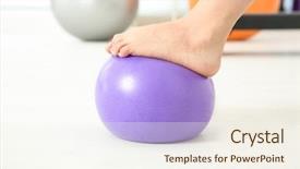  Presentation with rubber - Cool new slide set with orthoptics - feet of woman doing exercises backdrop and a cream colored foreground