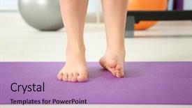  Presentation with exercise kids kid doing fitness - Amazing PPT layouts having orthoptics - feet of woman doing exercises backdrop and a coral colored foreground