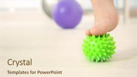  Presentation with exercise kids kid doing fitness - Slide set featuring orthoptics - foot of woman doing exercises background and a cream colored foreground