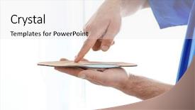  Presentation with male nurses day - Presentation theme enhanced with orthoptics - male orthopedist with insole background and a light gray colored foreground