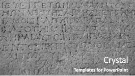  Presentation with judgement - Audience pleasing presentation design consisting of ortography - part of the stone tablet backdrop and a  colored foreground