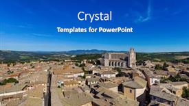  Presentation with medieval - Beautiful slide deck featuring orvieto-medieval-town-in-italy backdrop and a dark gray colored foreground