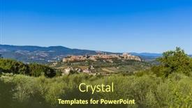  Presentation with medieval - Beautiful presentation theme featuring orvieto-medieval-town-in-italy backdrop and a tawny brown colored foreground