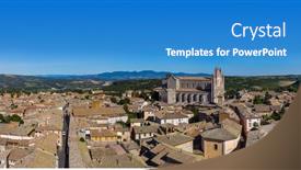  Presentation with medieval - Presentation with orvieto-medieval-town-in-italy background and a teal colored foreground