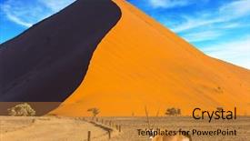  Presentation with africa tourism - Audience pleasing slides consisting of oryx standing at the road backdrop and a gold colored foreground