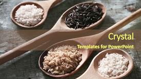  Presentation with brown rice - Cool new PPT theme with oryza - rice variety brown wild basmati backdrop and a tawny brown colored foreground